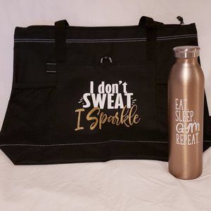 Gym/Tote Carry All Bag with SS Water Bottle NEW
